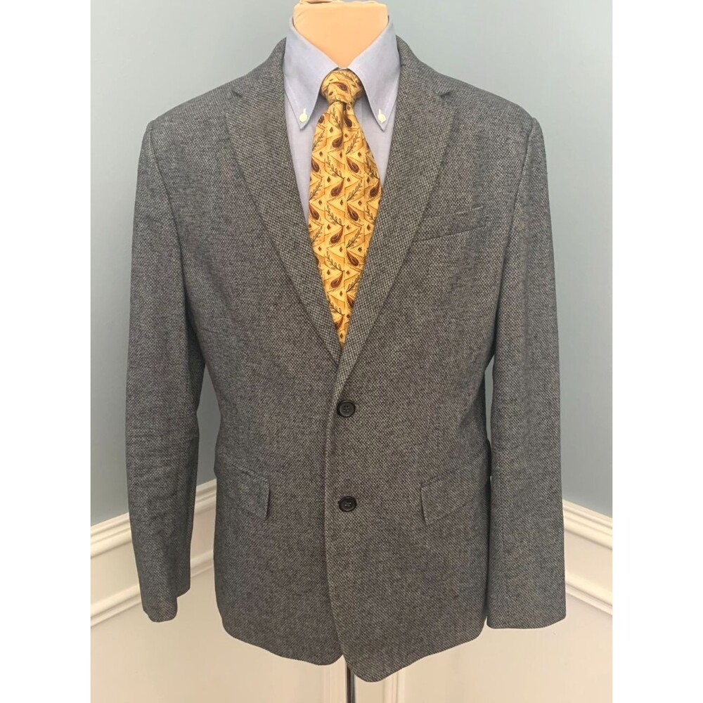 Banana Republic Blazer Mens 42R Slim Fit Micro Tweed Cotton Jacket Sportcoat